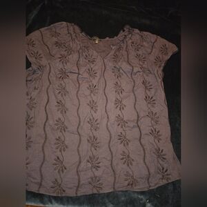 Talbots Navy Eyelet Blouse. Cap Sleeves.  Women's Size 3x